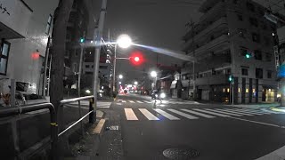 【自転車車載・夜】西加平町～環七通り～青井五丁目～一ツ家四丁目～六町二丁目～環七北通り～平野～足立区島根(2019/12/21)　※夜間で手ブレ補正効かず