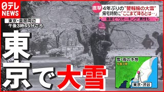 【警戒級】皇居で頭に雪のせ走る人も…４年ぶりの“大雪”で交通機関にも影響