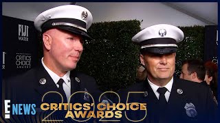 L.A. Firefighters Detail ‘Long, Arduous’ Month Battling Wildfires | Critics Choice Awards 2025 | E!