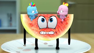 living Watermelon? Secret Life Of Fruits Doodles Animation 3D Cute Food Talking Things | Super Lime