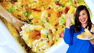 The BEST Mashed Potato Potato Casserole | Cheesy, Creamy, and Fully-Loaded 😋