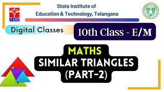 10th Class (EM) || Maths - Similar Triangles (Part-2) || T-SAT || SIET || 25.01.2022