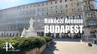 [4K UHD 🐇] Budapest Walking Tour: Rákóczi Avenue and Budapest Keleti (Eastern) station