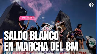 Marcha del 8M con saldo blanco pese a vandalizaciones en algunos puntos de la CDMX