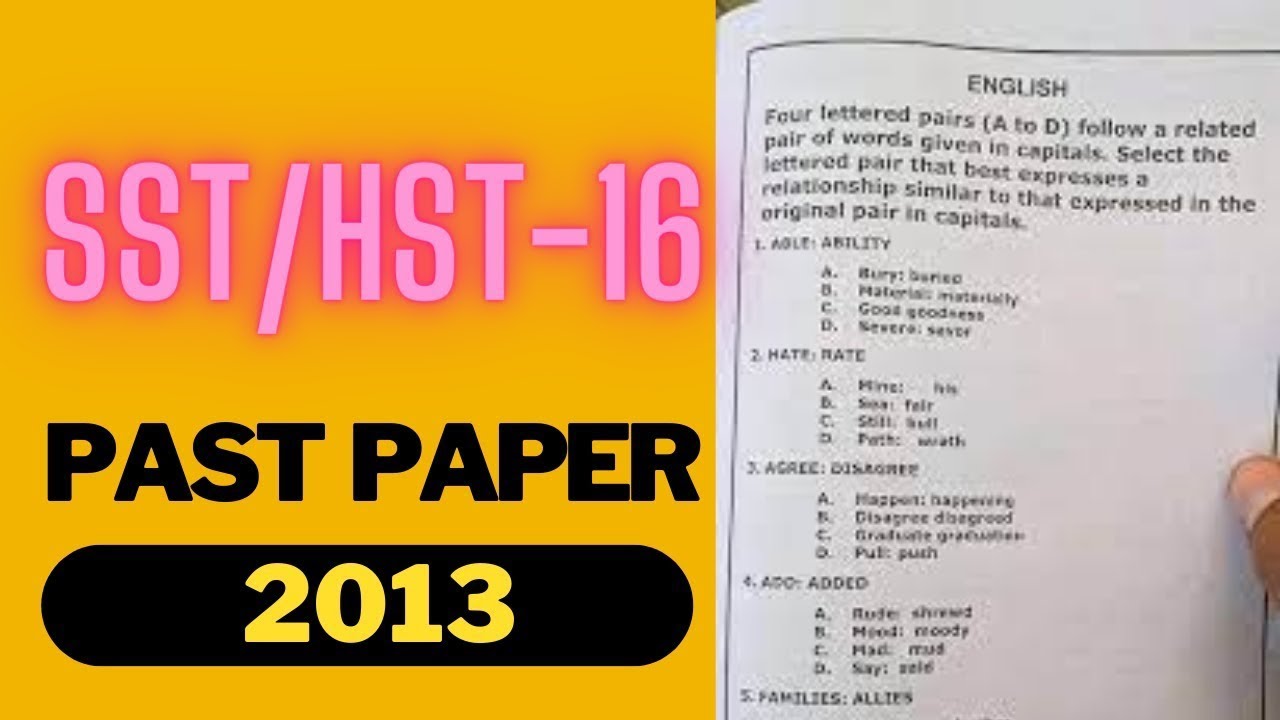 SST HST Past Papers NTS SPSC Latest Jobs SST Syllabus Eligibility Age ...