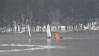 Máchovo jezero Únorové plachtění Lední jachty třídy DN trénink DSCN0781