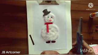 Activity for kids /Snowman making from Cotton / Christmas Activity