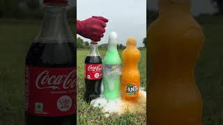coke , sprite and fanta #shorts #experiment #spiderman #test  #cocacola #coke  #mentos