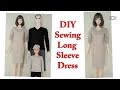 DIY Sewing Long Sleeve Dress Develop Basic Pattern | Zoe DIY