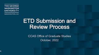 Master's Thesis ETD - Submission and Review Process