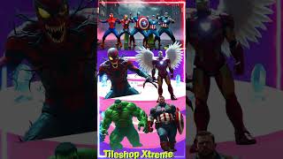 Team Avengers Part 16 Spiderman🆚 Ironman 🆚 Hulk 🆚 Captain America  Transform #coffindance #tileshop