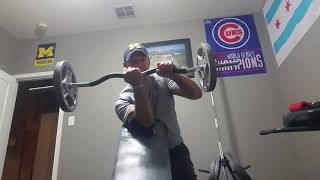 70lb one arm Barbell curl