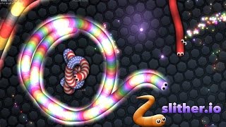Slither.io Risky Play Hunting Longest Snake In Slitherio!