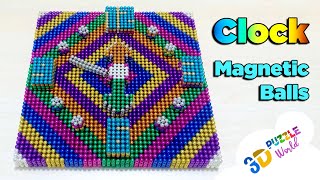 ASMR | COLORFUL MAGNETIC CLOCK | Magnetic Balls | Satisfying | DIY | 3D Puzzle World