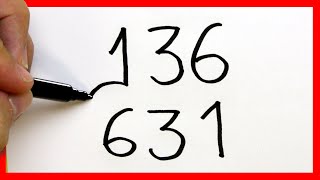 INCREIBLE 🔥 Dibuja 2 perros con el numero 136 🔥DIBUJO MUY FÁCIL 🔥365bocetos nombres números y truco