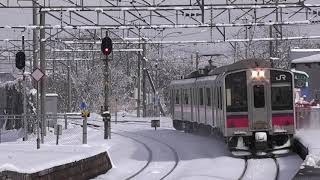 JR浪岡駅　奥羽本線 弘前行き到着【701系・648M】　2020.02.28