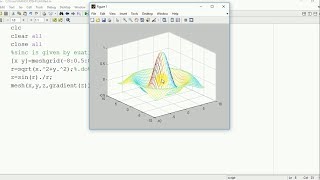 Sinc plot in matlab