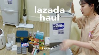 lazada haul ✳︎ ของใช้ในบ้านที่ควรมีติดบ้าน, ของกินจากเกาหลี, ไอเทมป้องกันโควิด 🛒 / KARNMAY