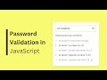 Password Validation Check in HTML CSS & JavaScript | Password Strength Check in JavaScript