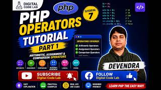 PHP Operators Tutorial Part 1 | Arithmetic, Assignment & Comparison Operators | PHP Tutorial #7