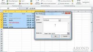 Using Excel 2010 - Define a Range Name