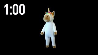 1 Minute Countdown Timer with Music | Unicorn Dancing Timer