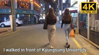 [4K] 21년 9월 말 경성대학교앞과 부경대학교앞 젊음의 거리를 걷기. I walked in front of Kyungsung University in Busan. 경대술집 포차