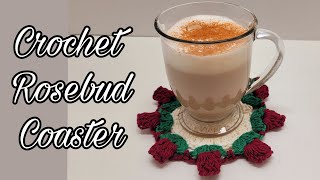 This Crochet Rosebud Coaster Makes Quick and Easy Crochet Gift