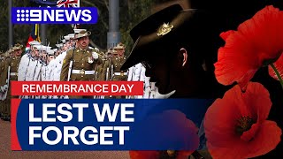 ‘Lest we forget’ | Remembrance Day marked across Australia | 9 News Australia