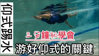 EP-12 Backstroke Kicking 仰式的踢水- 能讓泳者的划手產生最大的效率。良好的仰式踢水能幫助泳者提升速度及增加身體的平衡及浮力。練習踢水也有減脂能讓雙腿修長、綫條更美麗的效果喔！