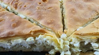 Pırasalı ve peynirli el açması börek🤗Gevrek ve oldukça leziz