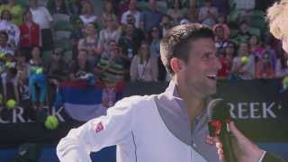 Novak Djokovic Impersonates Boris Becker | Australian Open 2014