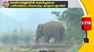 അതിരപ്പിള്ളിയിൽ തുടർച്ചയായ പതിനഞ്ചാം ദിവസവും കാട്ടാന