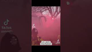 this year is Liverpool fans today outside of Anfield letting smoke bombs and flares off before they