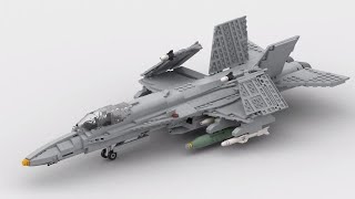 F-18C大黄蜂战斗机乐高moc积木拼装动画