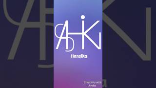 hansika name logo|comment ur name|hansika logo #logo #calligraphy #3d #3dlogo #viral #ytshort #3dart