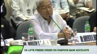 CA lifts freeze order on Ongpin's accounts