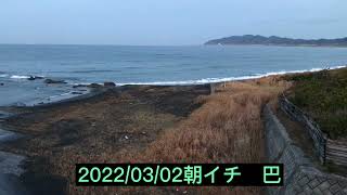 千葉　平砂浦　巴　サーフィン  波　2022/03/02 朝イチ