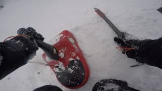 Zipfy sled on Mt washington NH John Sherburne trail 3-25-17 clip 12