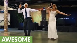 Father & daughter pull off epic surprise dance at wedding reception