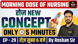 MORNING DOSE OF NURSING | रोज NEW CONCEPT | ONLY 5 MINUTES | By Roshan Sir | Wisdom Nursing Classes