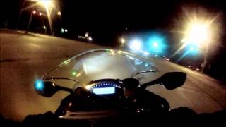 2011 Kawasaki ZX-10R accelerating onto the highway