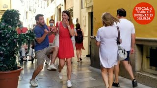 #Bushman_prank in Granada city Part 1. funniest reactions. statue prank