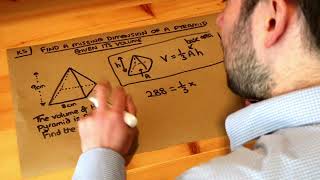 Find a missing dimension of a pyramid given its volume.