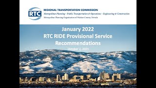RTC Virtual Public Presentation: January 2022 Proposed Service Change