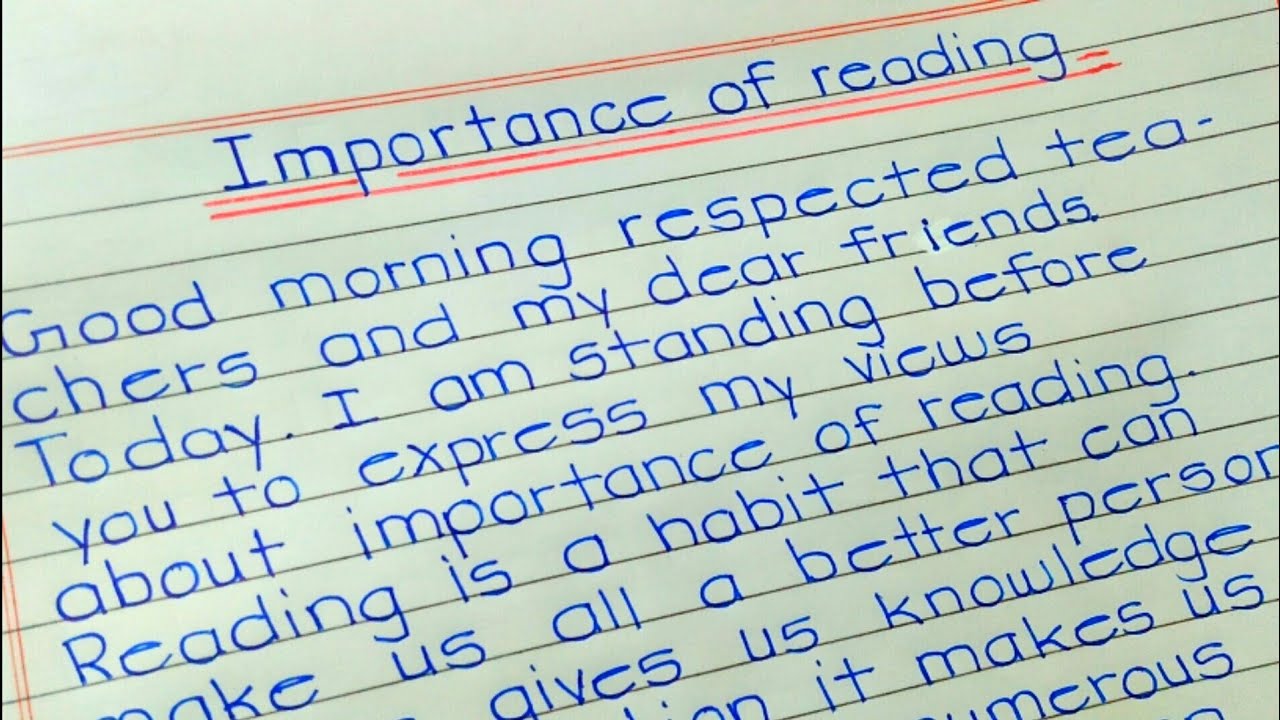 Importance Of Reading // Essay On Importance Of Reading // Paragraph ...