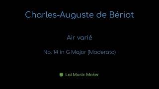 Beriot: Air Varie, No. 14 in G Major (piano accompaniment with solo)