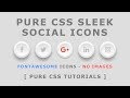 Css Sleek Social media Icons -  CSS3 Icon Hover Effects - Html Css 3D Icon Hover Effects - No Images