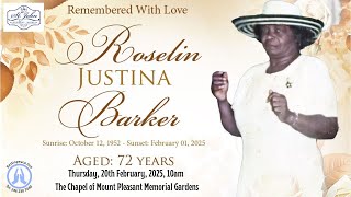 Live Stream of Funeral Service for Roselin Justina Barker