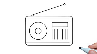 How to draw a Radio easy step by step